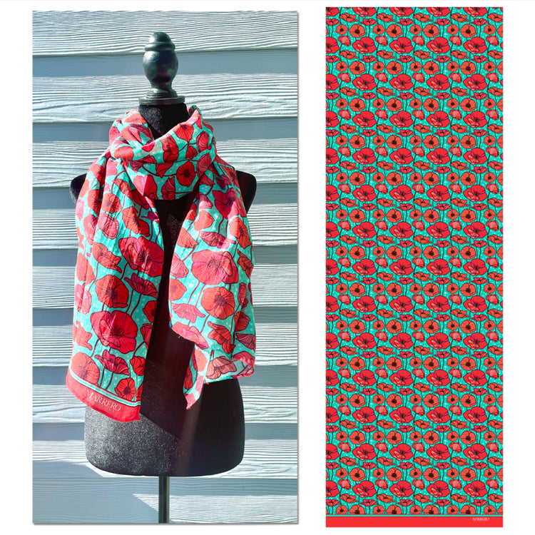 Poppies Print Scarf