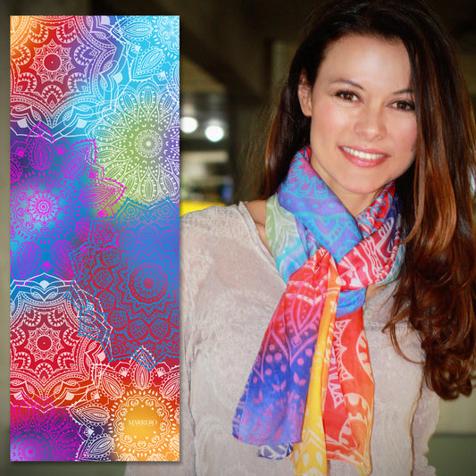 Marrero Collection Boho Long Mandala Print Scarf