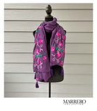 Purple Floral Embroidered Shawl