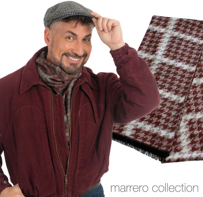 Men's Scarf - Burgundy & Heather Gray