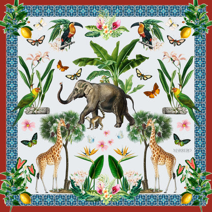 Jungle animals Square Silk Scarf