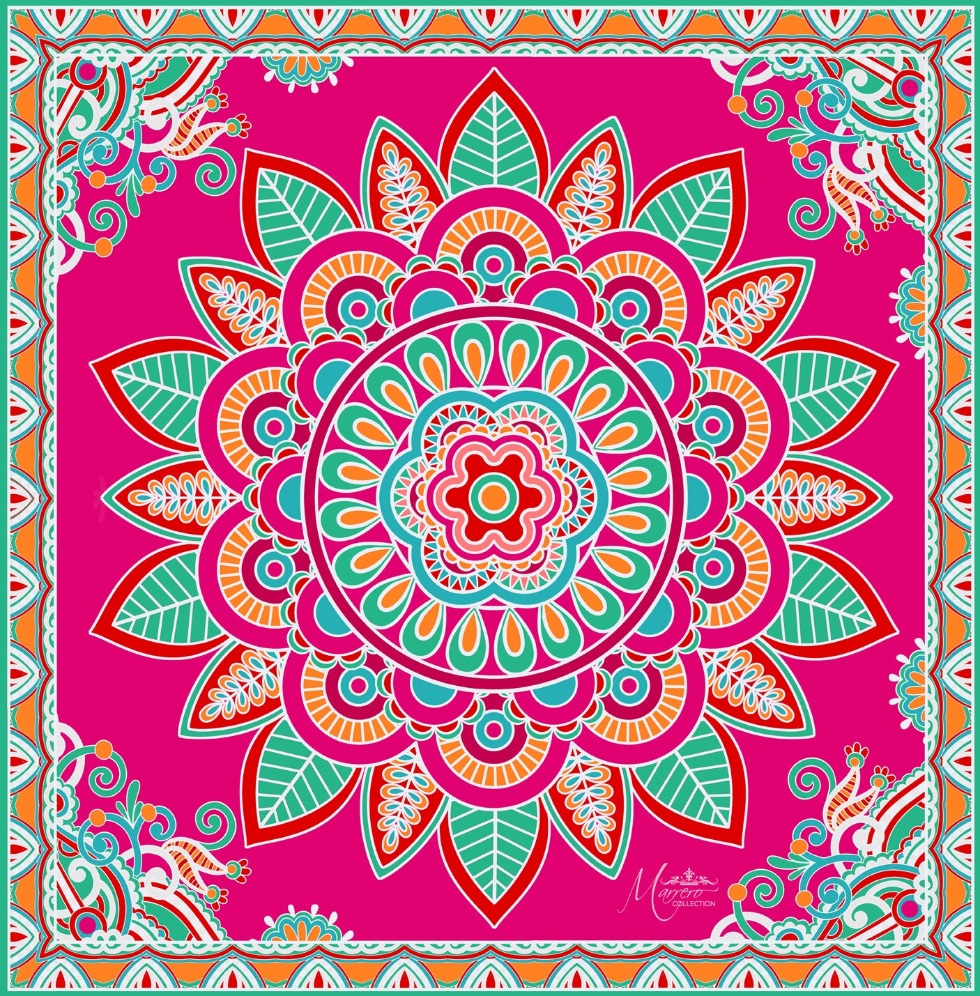 Mandala Small Silk Scarf