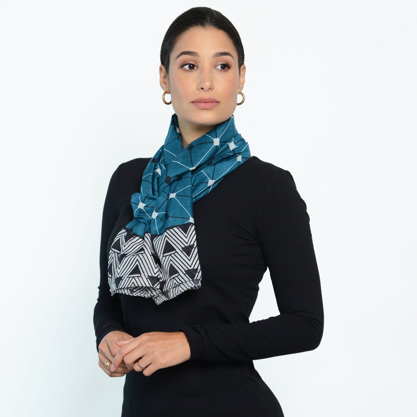 **** OUT OF STOCK  Quetzal Green Mosaic Oblong Scarf