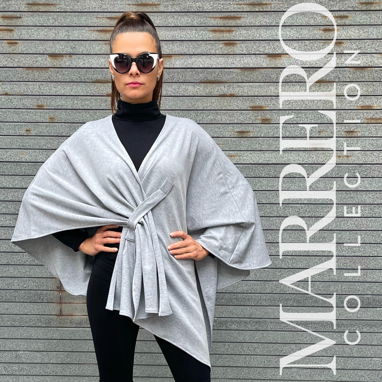 Ruana Wrap Heather Gray