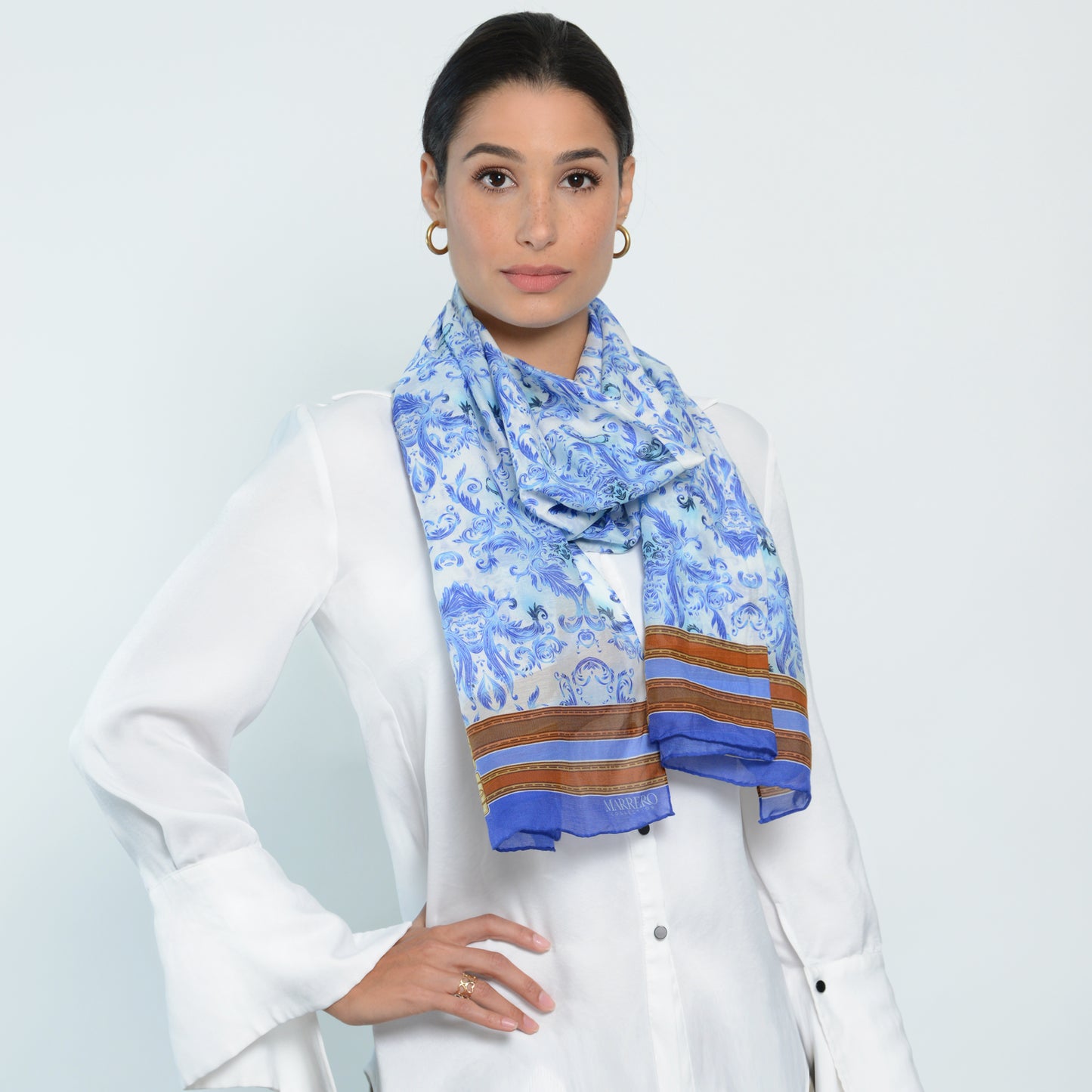 **** OUT OF STOCK  Wedgwood pattern Oblong Scarf