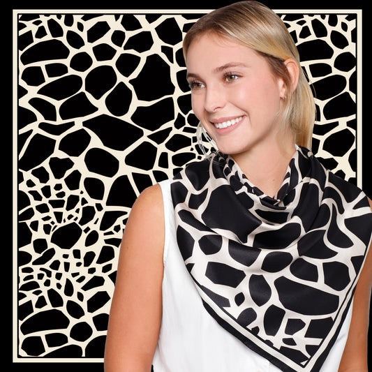 Giraffe Square Silk Scarf