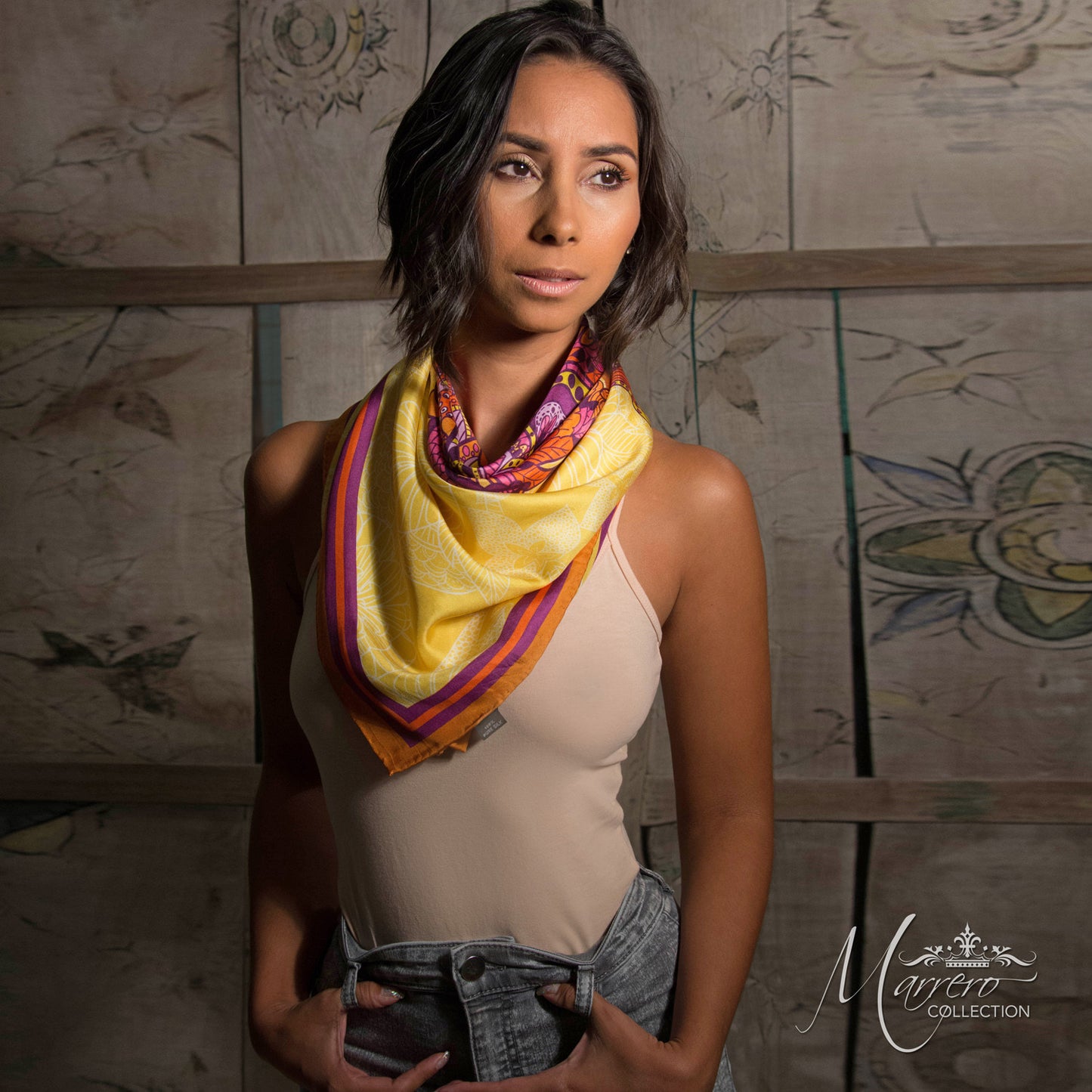 Owl Square Silk Scarf -BOHO CHIC