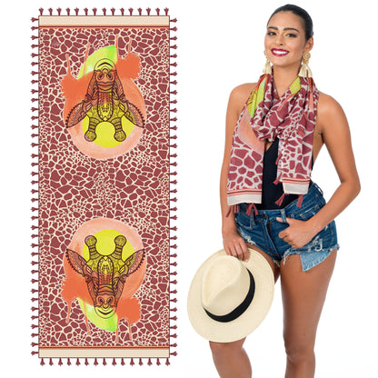 Marrero Collection Giraffe Scarf With Tassels - LIMITED EDITION